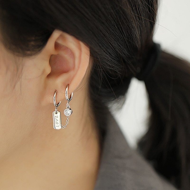 Silver Gold Double Ear Holes Drop Earrings-Jewearrings