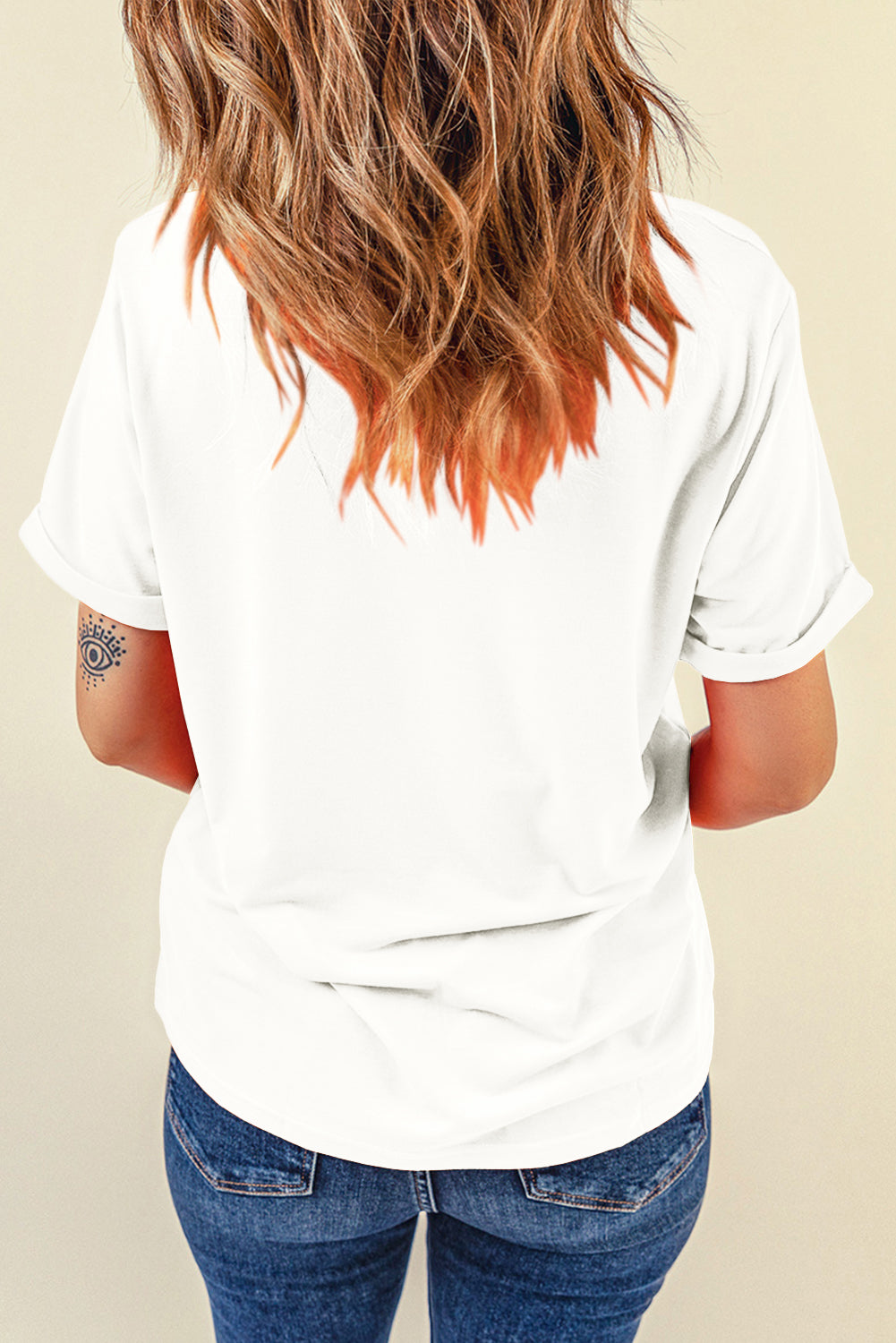 Letter Graphic Round Neck Short Sleeve T-Shirt-Jewearrings