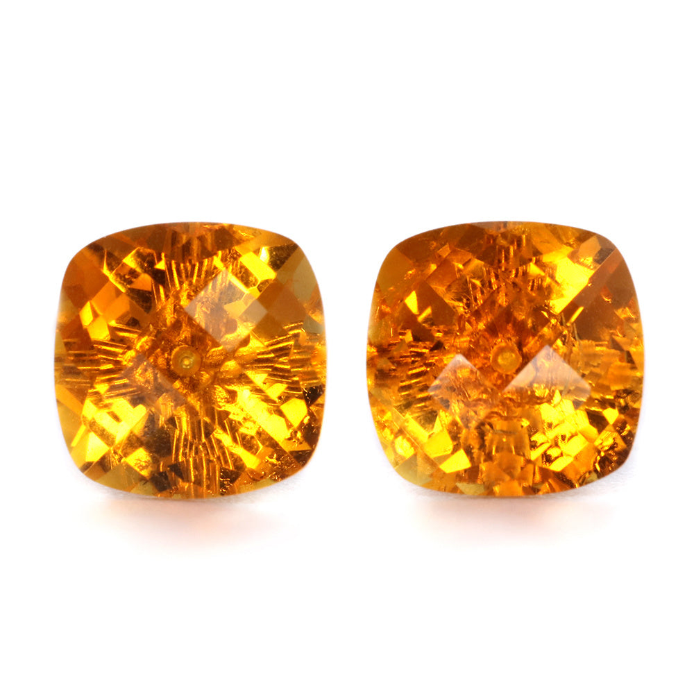 Pair Of Gold Square Crystal Stud Earrings-Jewearrings