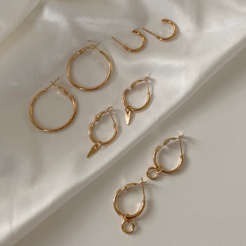 Metal Four-Piece Hoop Earrings-Jewearrings