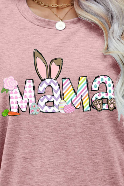 Easter MAMA Graphic Round Neck T-Shirt-Jewearrings