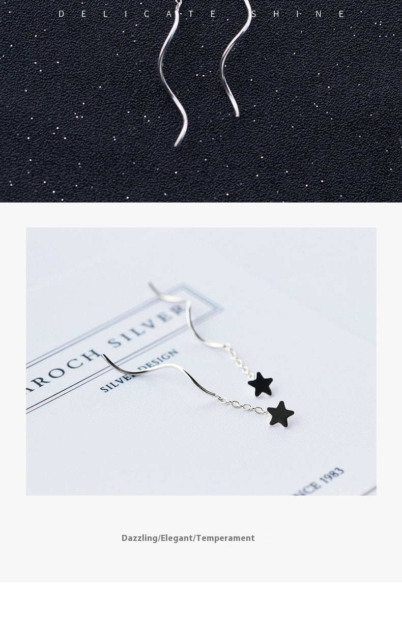 Fashion Personality Five-pointed Star S925 Silver Earrings Female-Jewearrings