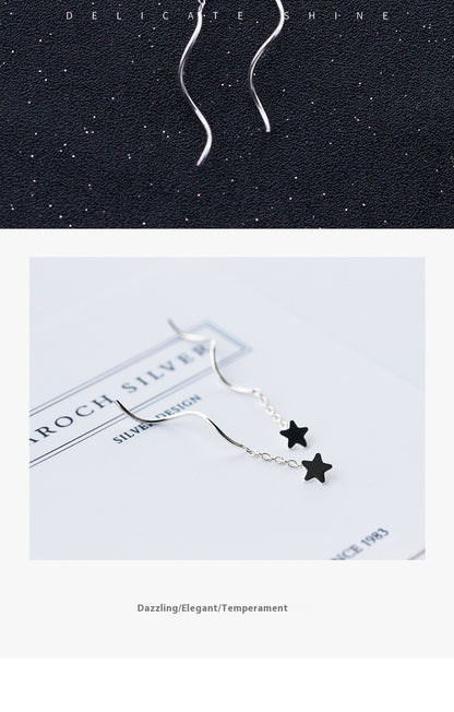 Fashion Personality Five-pointed Star S925 Silver Earrings Female-Jewearrings