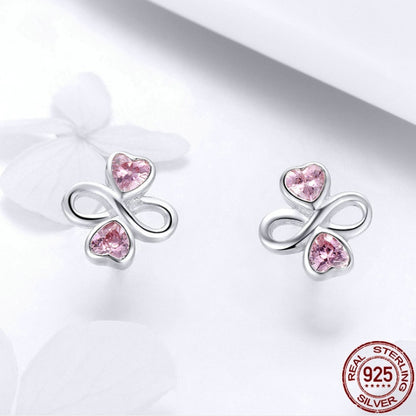 Sterling Silver Infinite Love Heart Earrings-Jewearrings