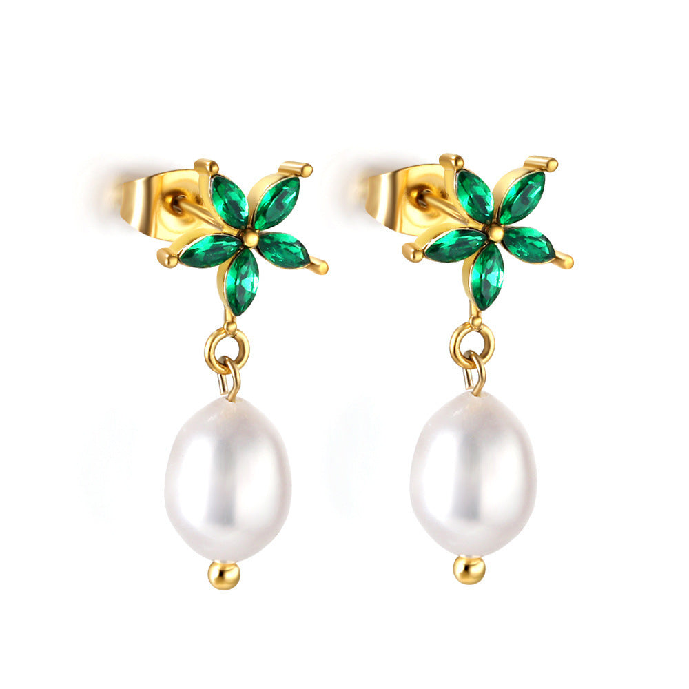 European And American Emerald Earrings For Women-Jewearrings