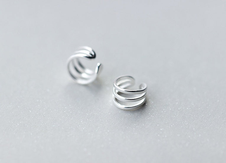 Three-layer ear clip without pierced earrings-Jewearrings