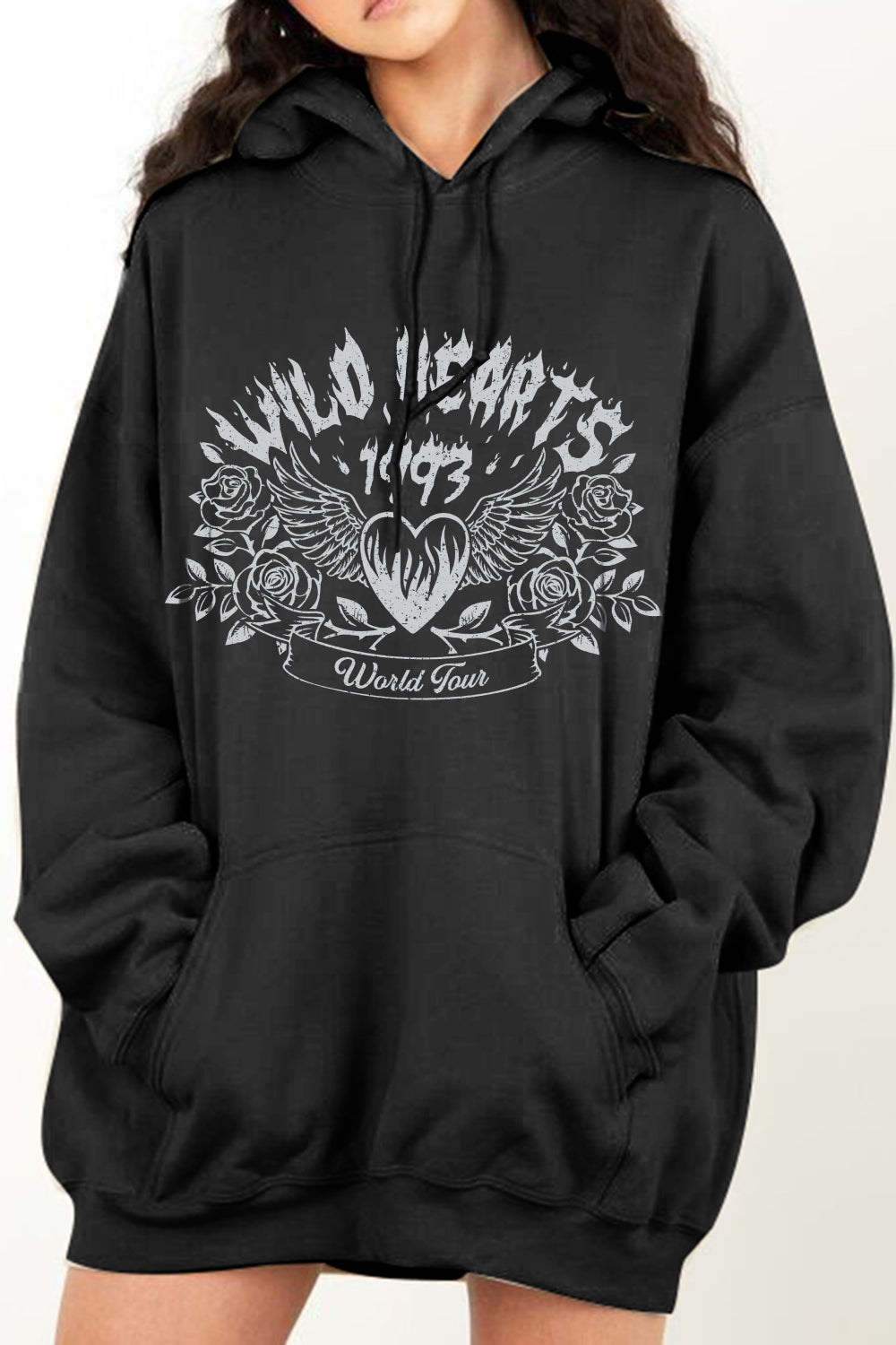 Simply Love Simply Love Full Size WILD HEARTS 1993 WORLD TOUR Graphic Hoodie-Jewearrings