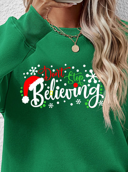 Letter Graphic Long Sleeve Sweatshirt-Jewearrings