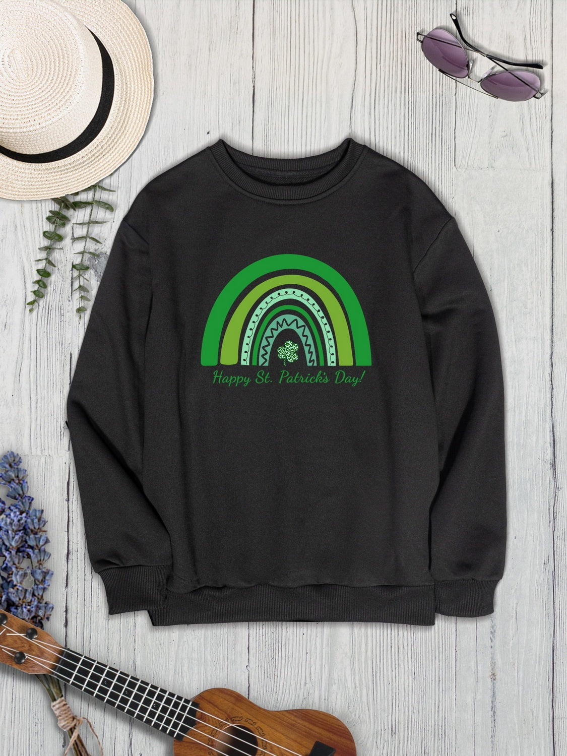 HAPPY ST. PATRICK'S DAY Round Neck Sweatshirt-Jewearrings