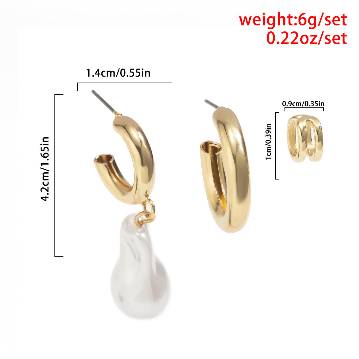 Retro Shaped Water Drop Pearl Earrings Simple-Jewearrings