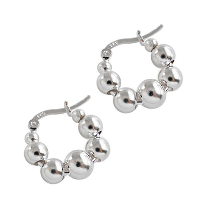 S925 Sterling Silver Geometric Beads Beaded Earrings-Jewearrings