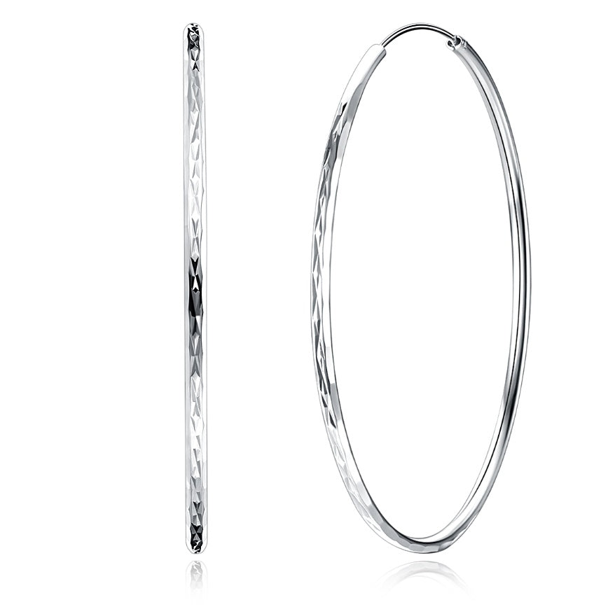 Silver Hoop Earrings-Jewearrings