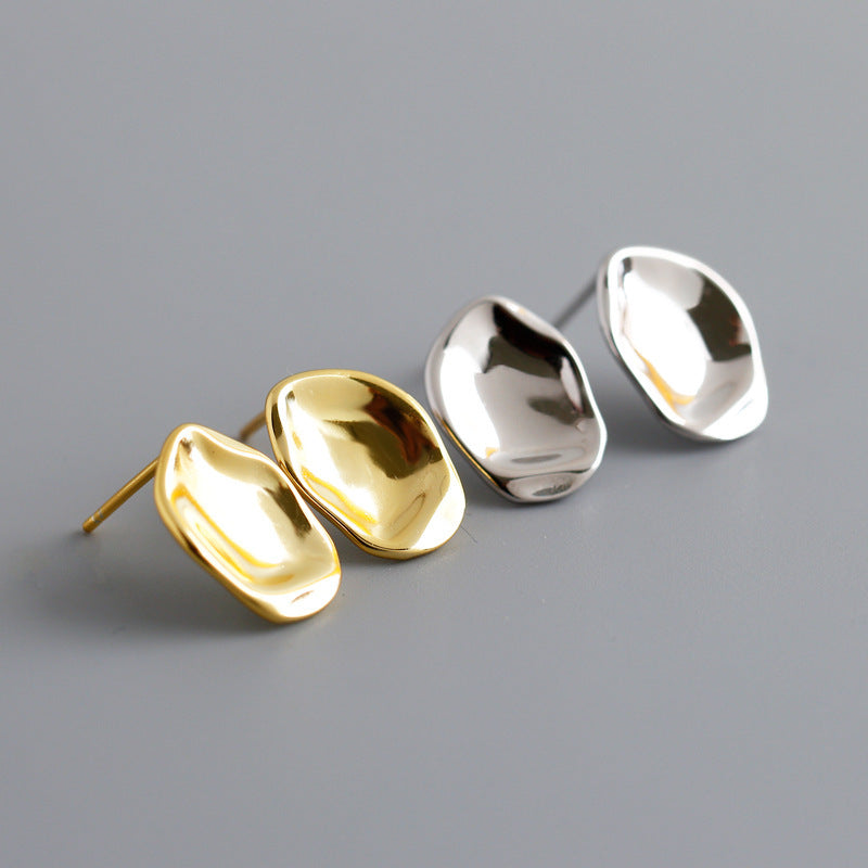 Simple and irregular gold-plated female stud earrings-Jewearrings