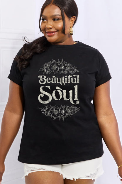 Simply Love Full Size BEAUTIFUL SOUL Graphic Cotton Tee-Jewearrings