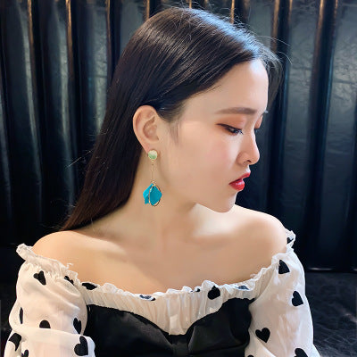 925 silver needle color drop glaze flower earrings female Japan and South Korea sweet earrings ins fashion trend personality earrings-Jewearrings