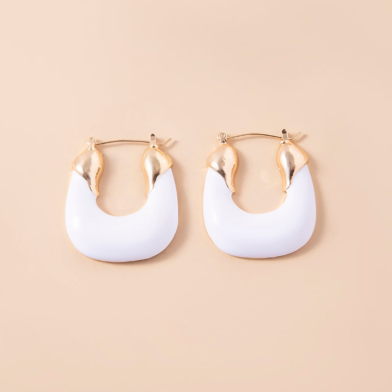 Irregular U Shape Hoop Earrings For Women-Jewearrings