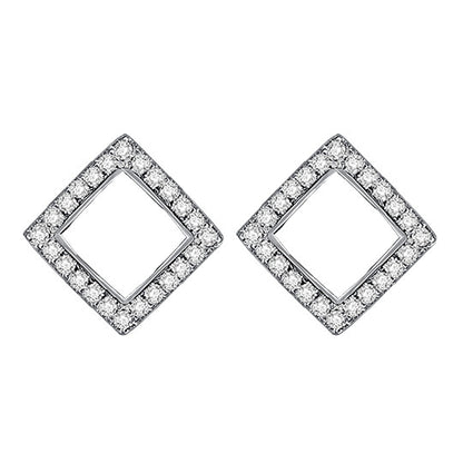 Women's Rhinestone Zircon Geometric Five-pointed Star Silver Stud Earrings-Jewearrings