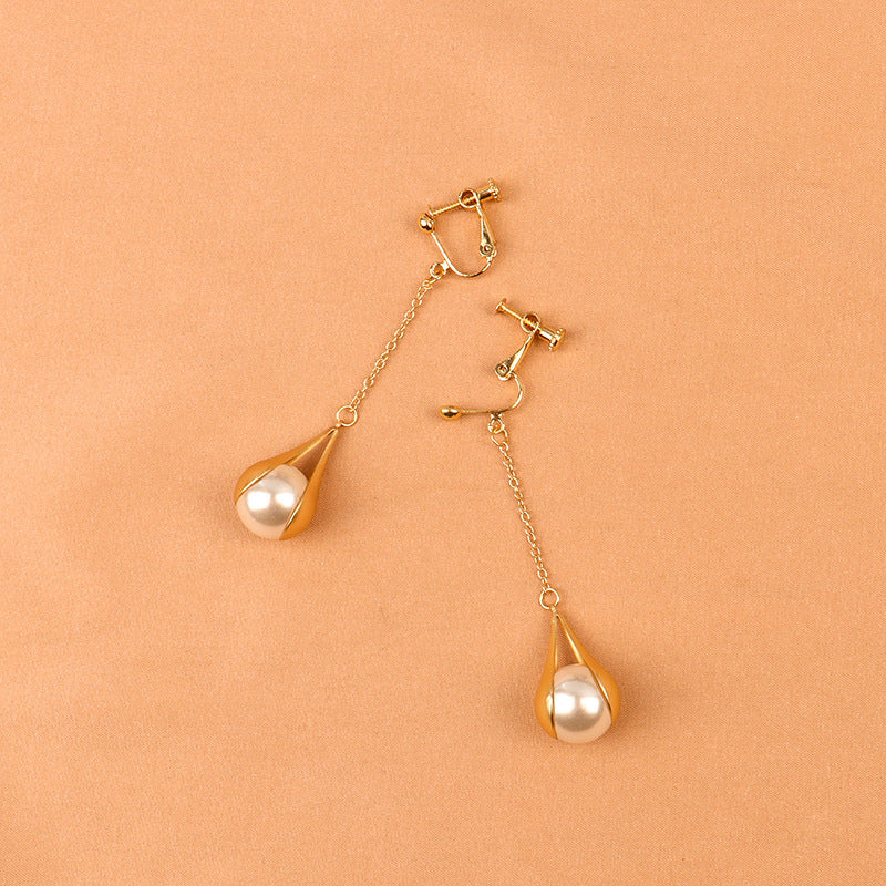 Women's Simple Matte French Pearl Earrings-Jewearrings