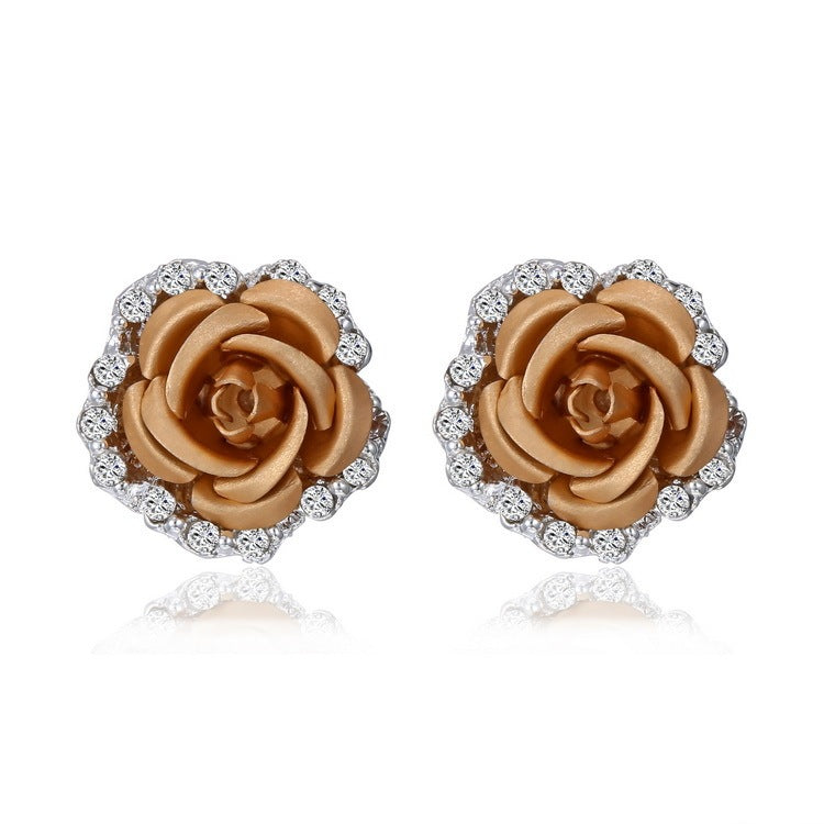 Earrings Source Wholesale Rose Flower Ear Clip Earrings-Jewearrings