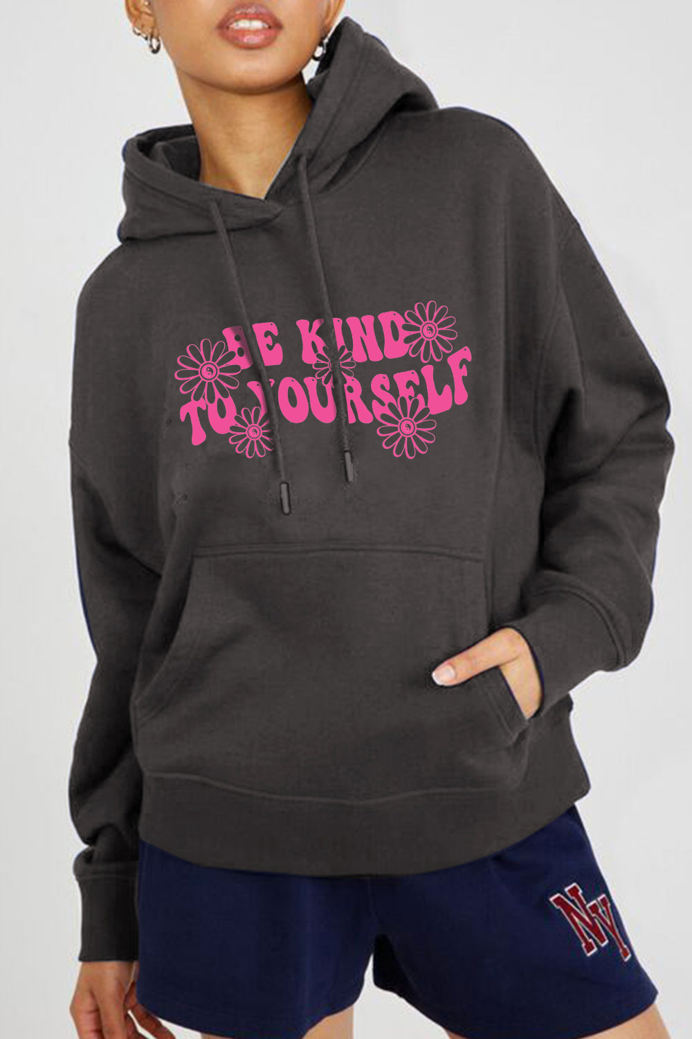 Simply Love Simply Love Full Size BE KIND TO YOURSELF Graphic Hoodie-Jewearrings