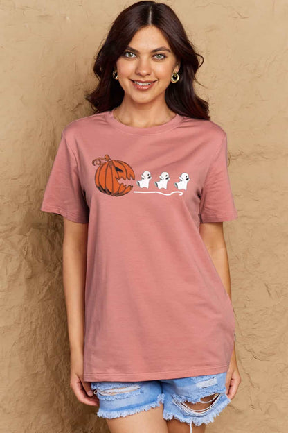 Simply Love Full Size Jack-O'-Lantern Graphic Cotton T-Shirt-Jewearrings