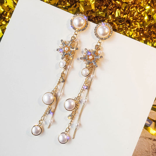 Long pearl earrings-Jewearrings