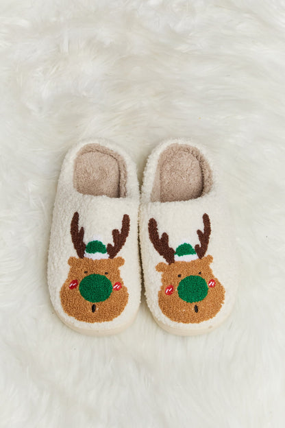 Melody Rudolph Print Plush Slide Slippers-Jewearrings