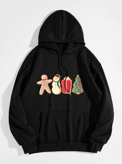 Graphic Drawstring Hoodie with Pocket-Jewearrings