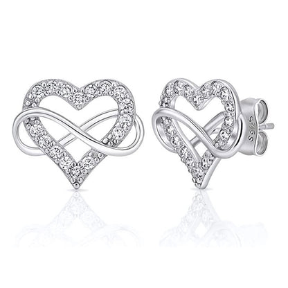 Fashion Temperament 925 Sterling Silver Heart-shaped Mosonite Earrings-Jewearrings