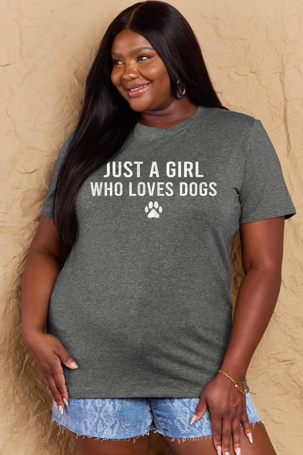 Simply Love Full Size Dog Paw Graphic Cotton T-Shirt-Jewearrings