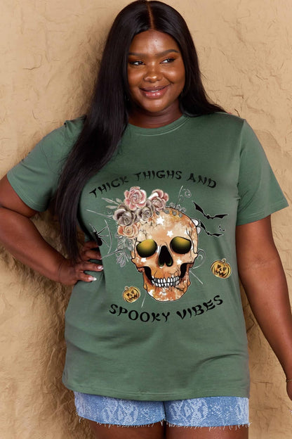 Simply Love Full Size THICK THIGHS AND SPOOKY VIBES Graphic Cotton T-Shirt-Jewearrings