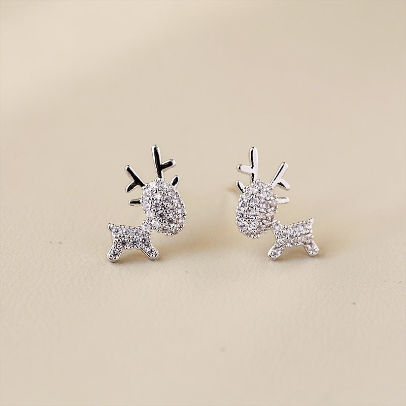 Personality Fawn Wild Stud Earrings Silver Needle Temperament Cute Trend-Jewearrings