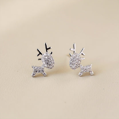 Personality Fawn Wild Stud Earrings Silver Needle Temperament Cute Trend-Jewearrings