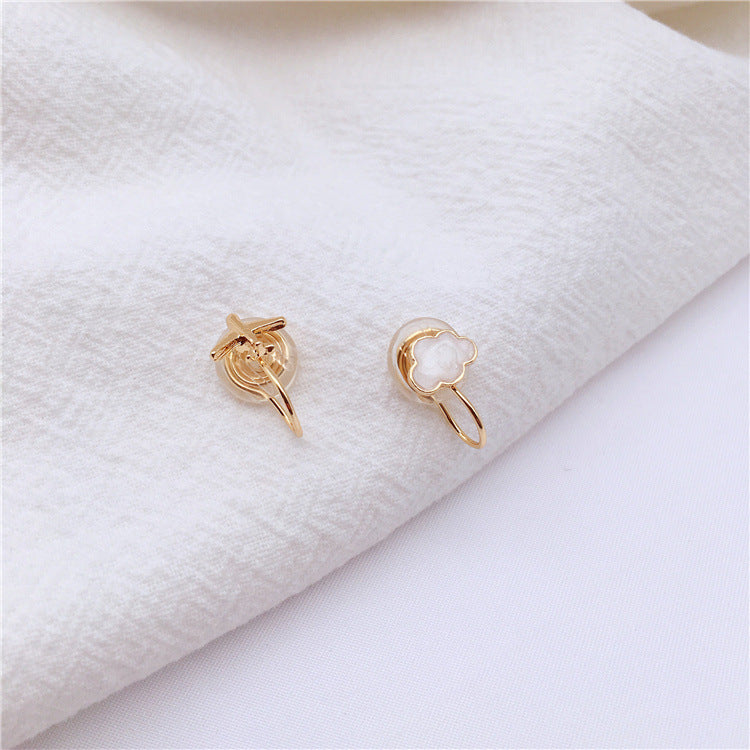 Cute Mini Stud Earrings Asymmetrical Airplane Cloud Ears-Jewearrings