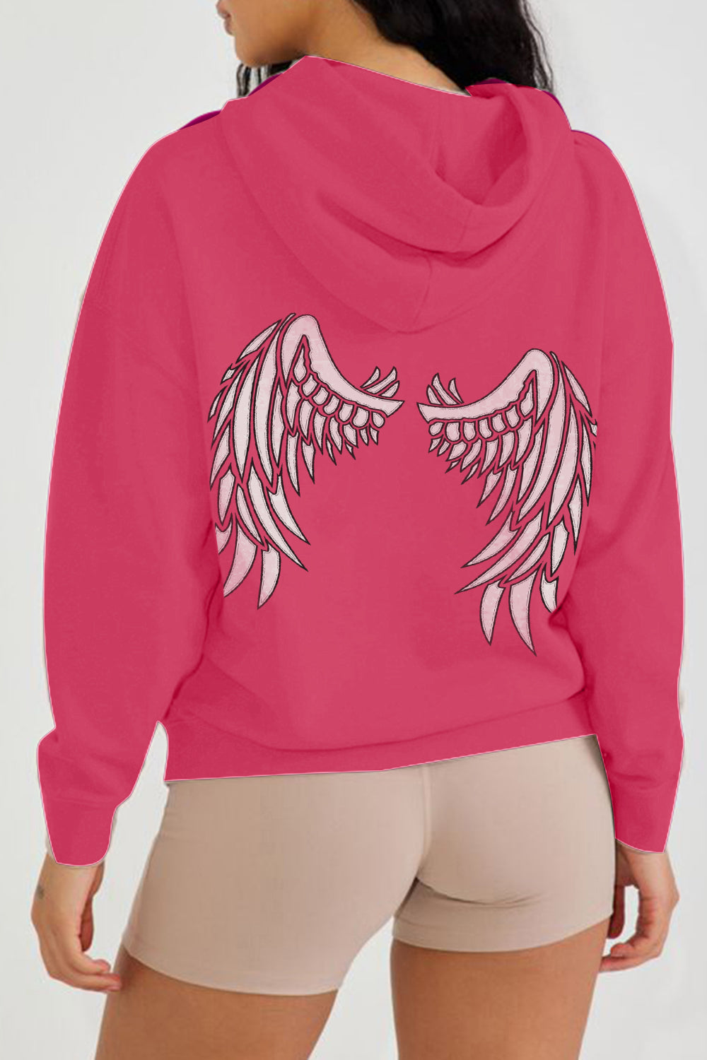 Simply Love Full Size Angel Wings Graphic Hoodie-Jewearrings