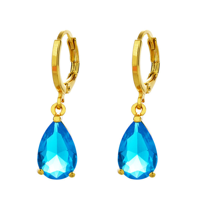 Women's 24K Gold-plated Zircon Earrings-Jewearrings