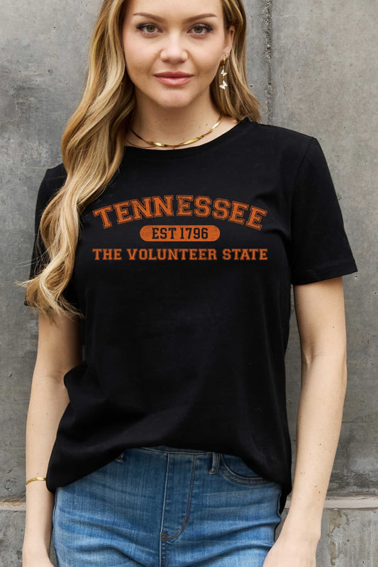 Simply Love Full Size TENNESSEE EST 1796 THE VOLUNTEER STATE Graphic Cotton Tee-Jewearrings