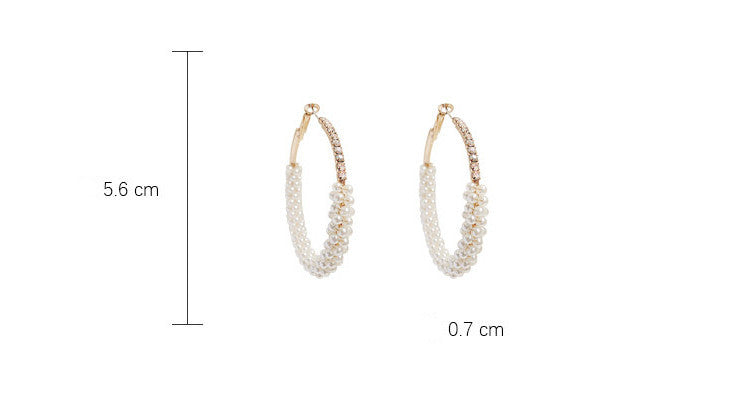 Temperament Net Red Pearl Earrings Female Long-Jewearrings