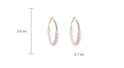 Temperament Net Red Pearl Earrings Female Long-Jewearrings