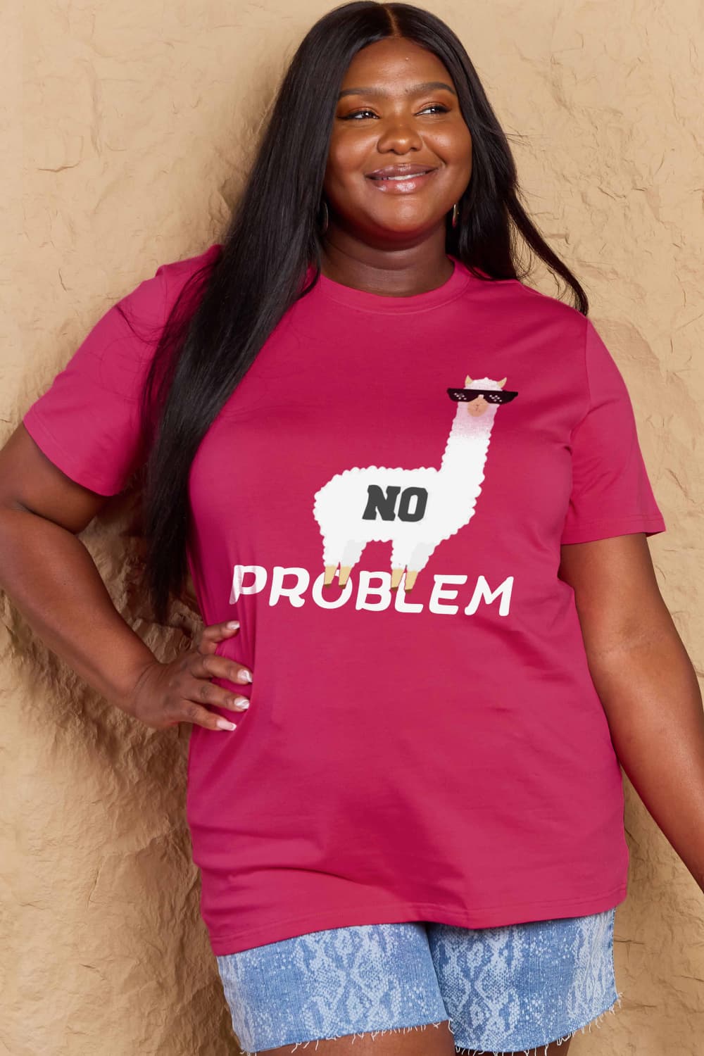 Simply Love Full Size NO PROBLEM Graphic Cotton Tee-Jewearrings