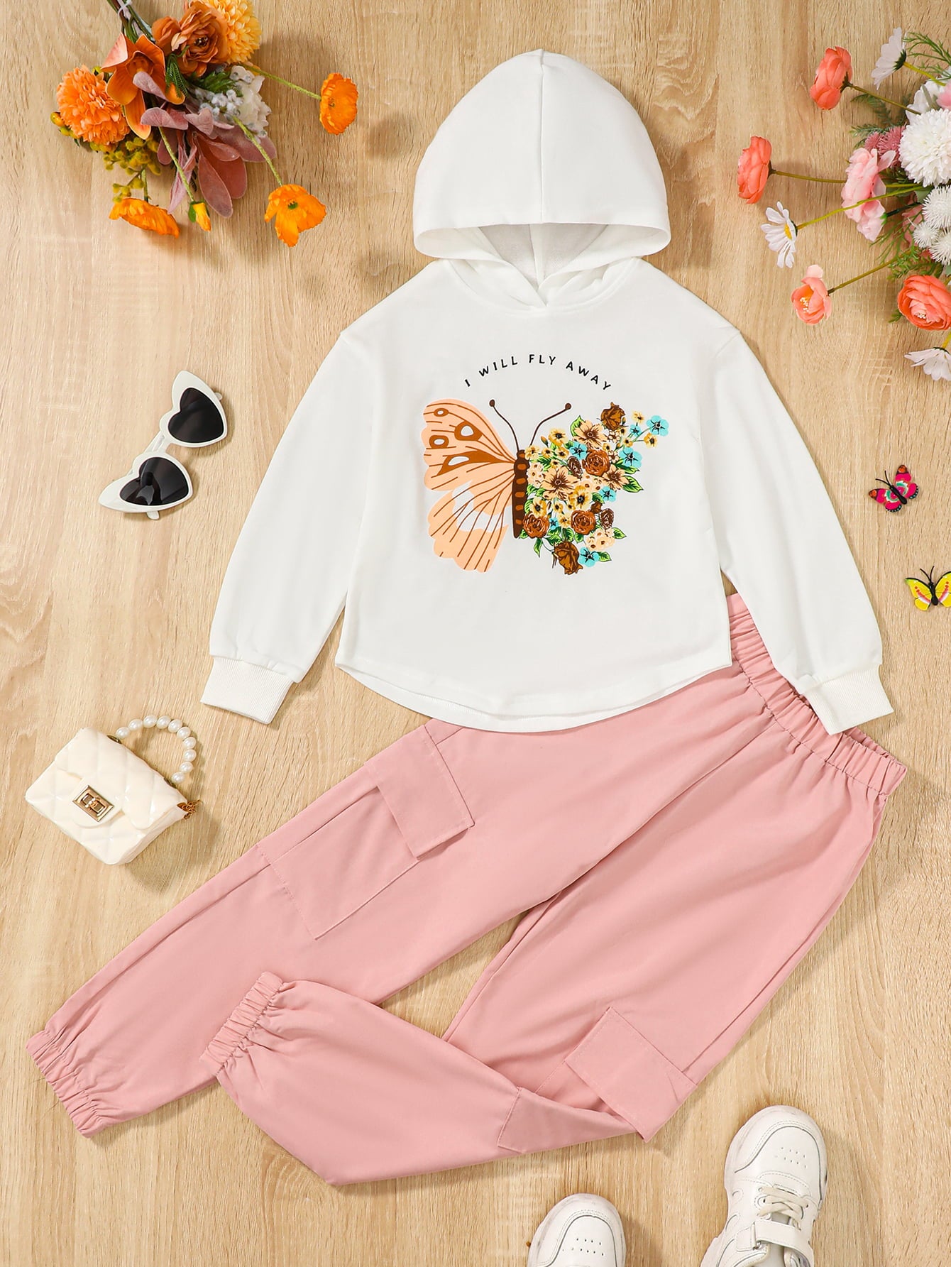 I WILL FLY AWAY Graphic Hoodie and Joggers Set-Jewearrings