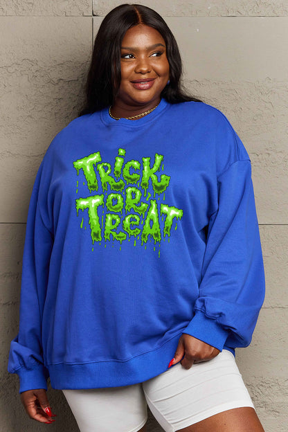 Simply Love Full Size TRICK OR TREAT Graphic Sweatshirt-Jewearrings