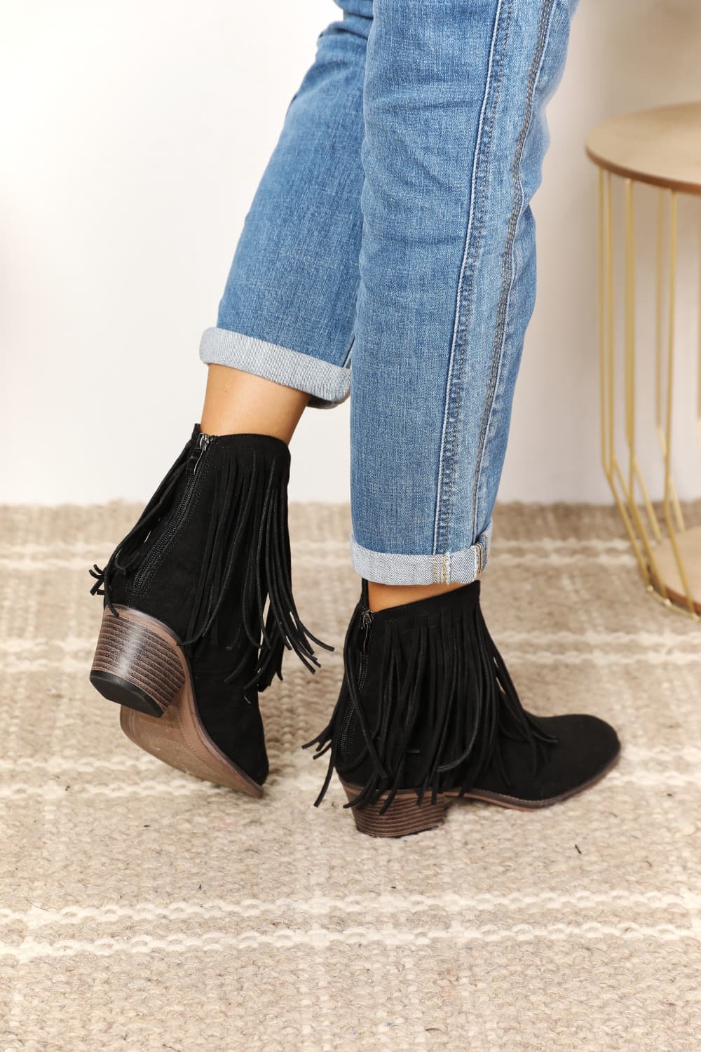 Legend Women's Fringe Cowboy Western Ankle Boots-Jewearrings