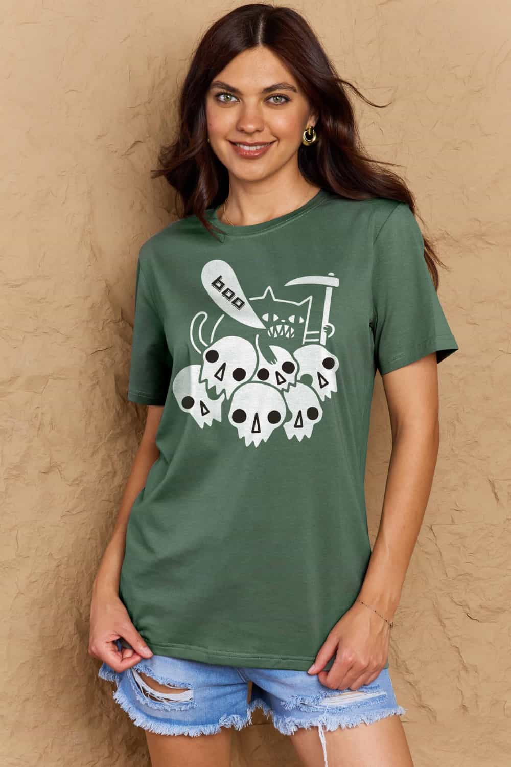 Simply Love Full Size Graphic BOO Cotton T-Shirt-Jewearrings