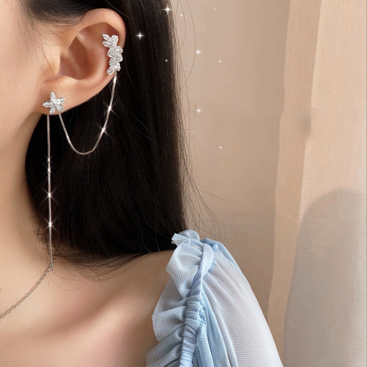 Long Chain Earrings Butterfly Ear Bone Clip-Jewearrings