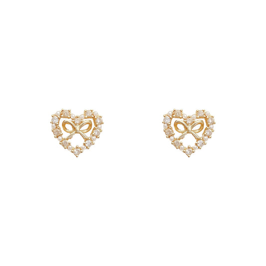 Light Luxury Niche Design Love Bow Earrings-Jewearrings