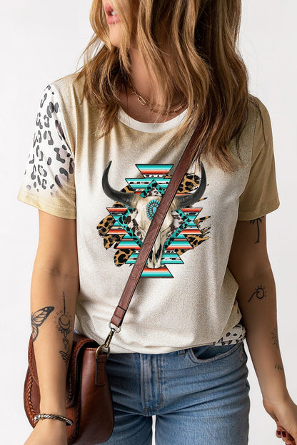 Round Neck Short Sleeve Graphic T-Shirt-Jewearrings