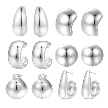 High-grade Alloy Hollow Simple Stylish Water Drop Stud Earrings-Jewearrings