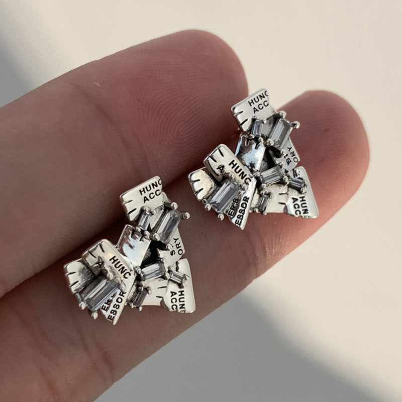 Korean Version Of 925 Silver Personality Lava Earrings Female-Jewearrings