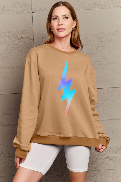 Simply Love Full Size Graphic Round Neck Sweatshirt-Jewearrings